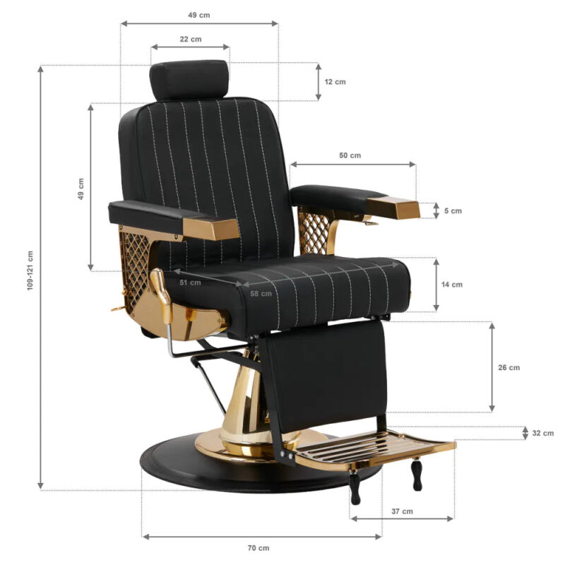 Gabbiano Barber Chair Marcus Gold - Bilde 13